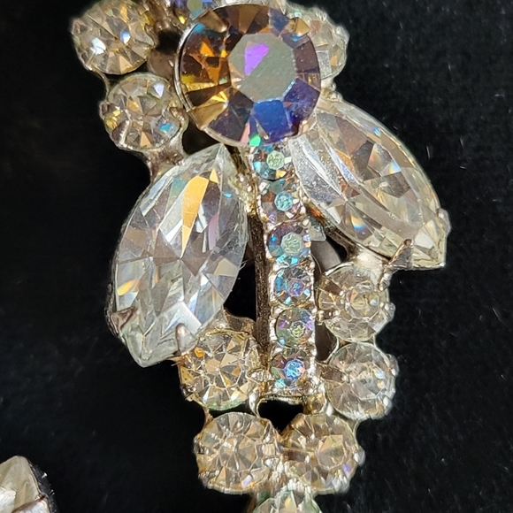 Vintage Verified DeLizza Elster Juliana Sapphire Blue Aurora Borealis & Clear - Picture 8 of 9